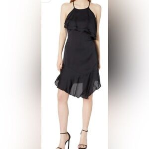 Bebe Donna Ruffle Black Dress New
